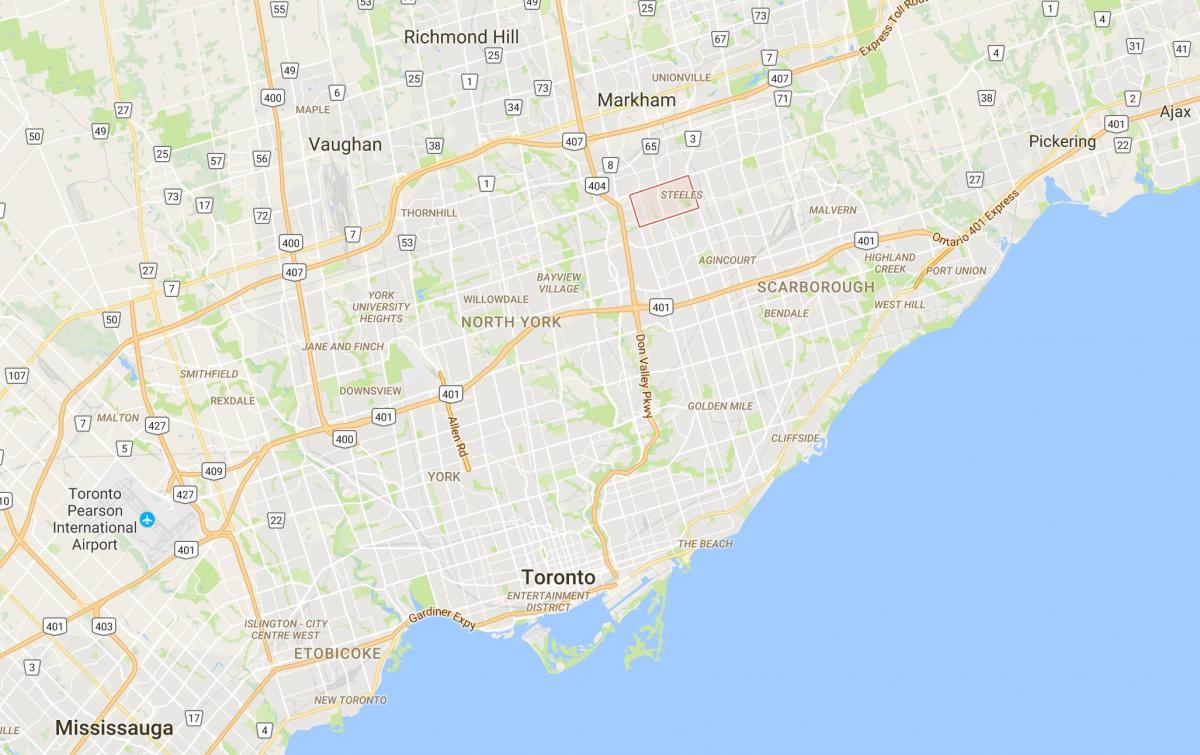 Carte Steeles district de Toronto
