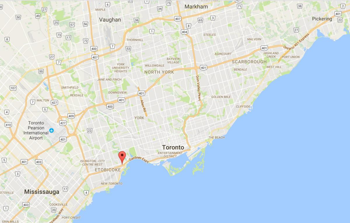 Carte Stonegate-Queensway district de Toronto