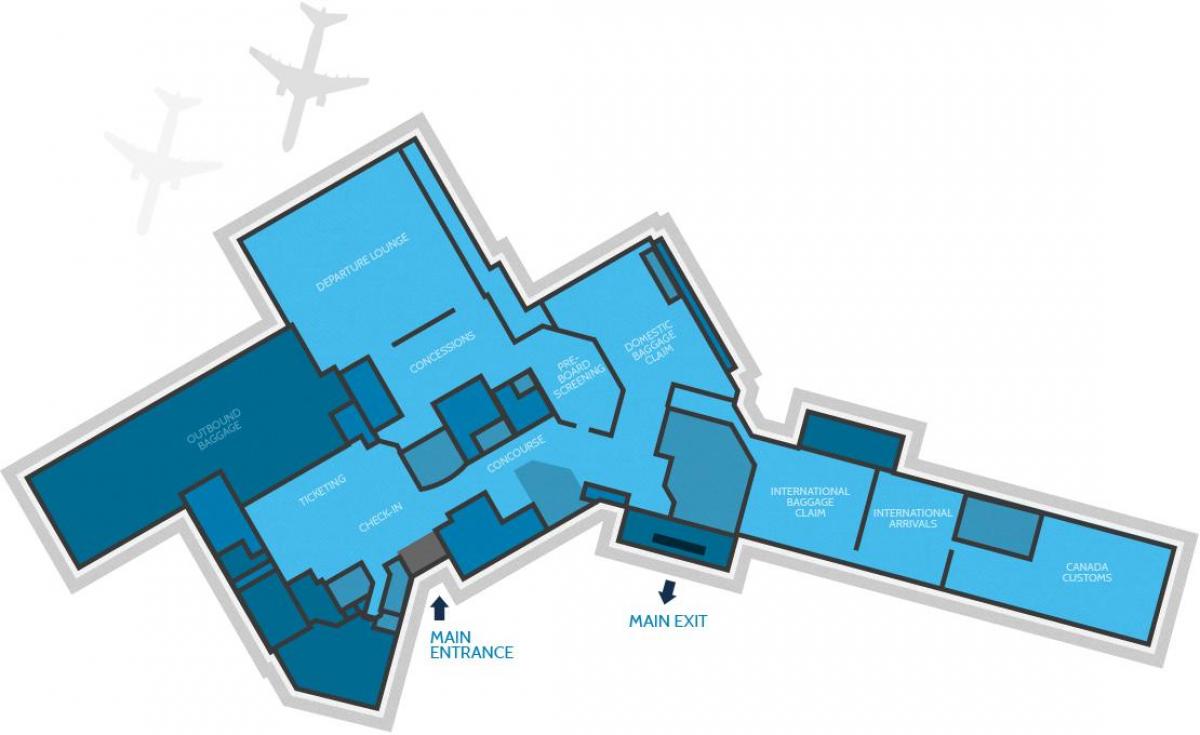 Carte terminal aéroport Hamilton