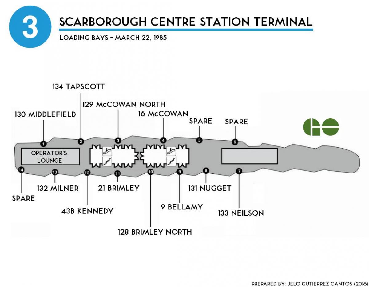 Carte terminal station Scarborough centre Toronto