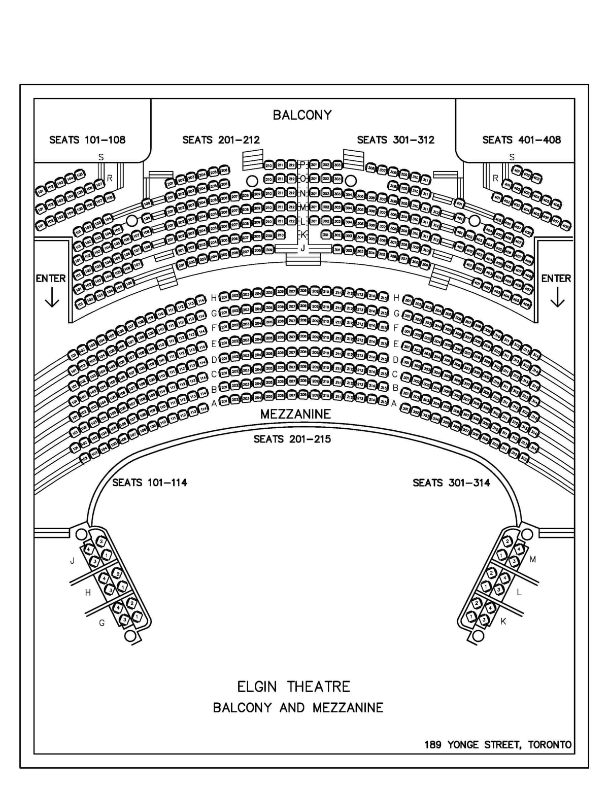 Carte Théâtre Elgin & Winter Garden