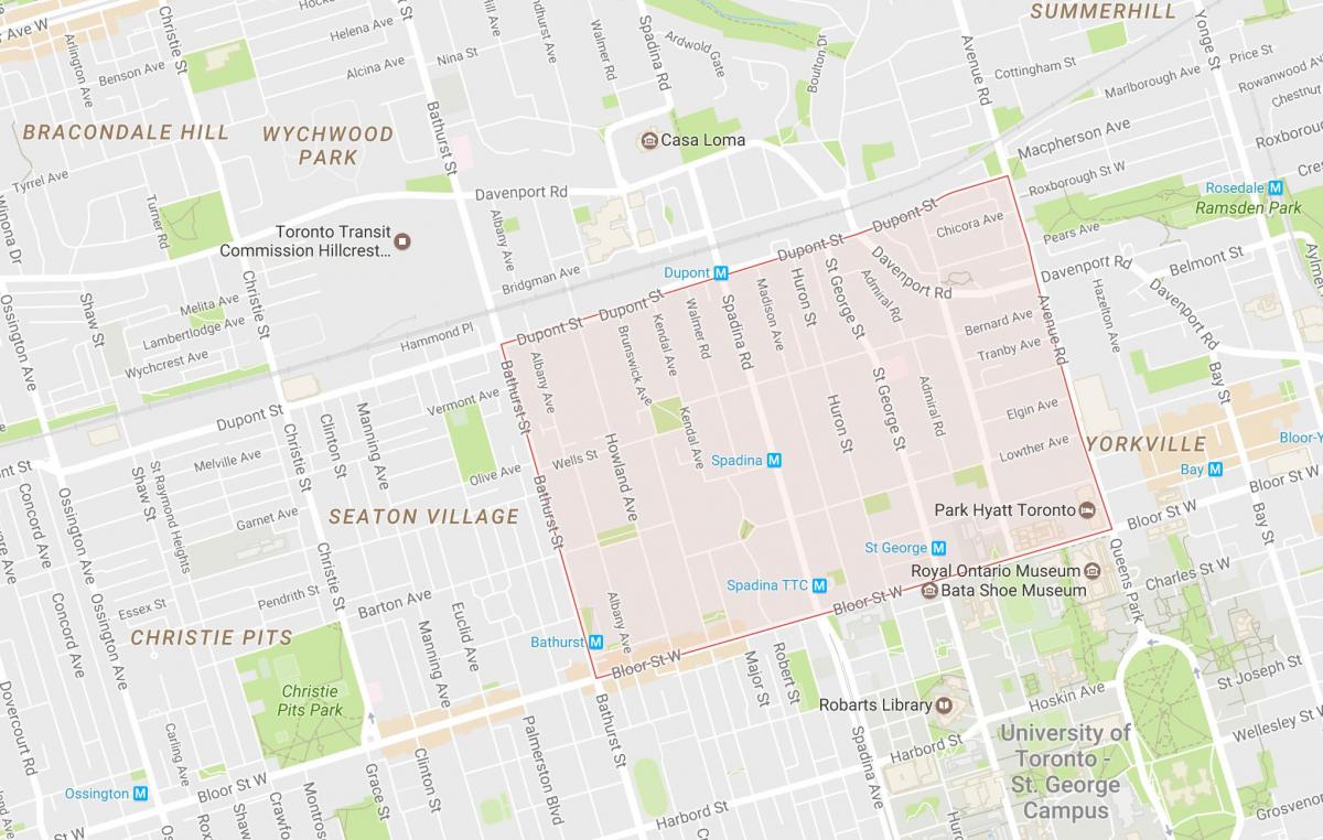 Carte The Annex quartier Toronto
