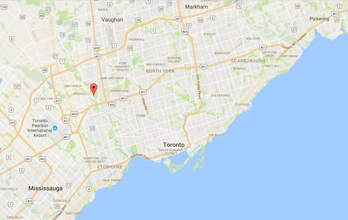 Carte The Elms district de Toronto