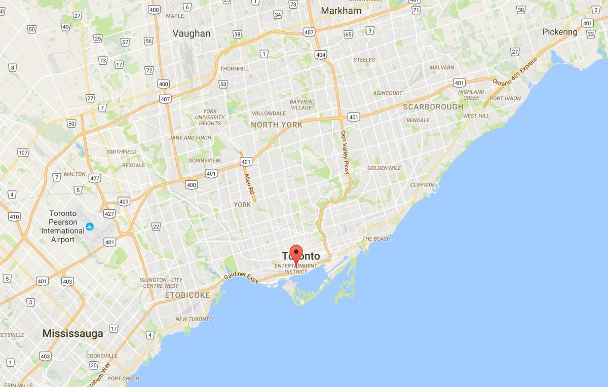 Carte The Entertainment District district de Toronto