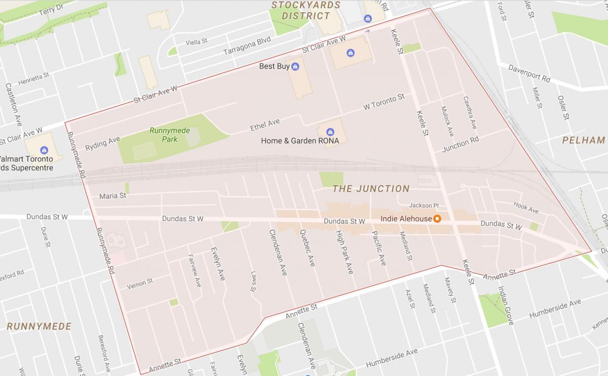 Carte The Junction quartier Toronto