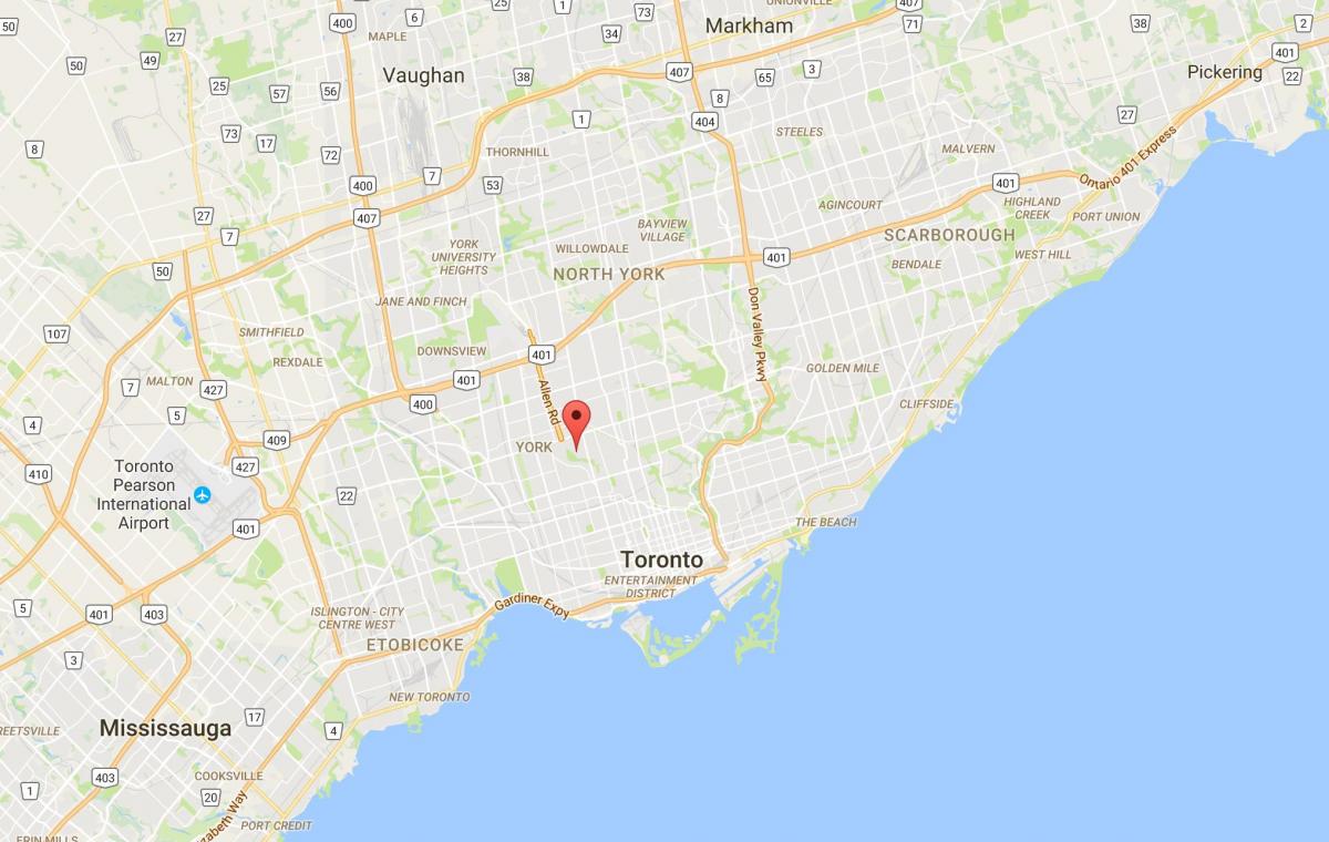 Carte Tichester district de Toronto