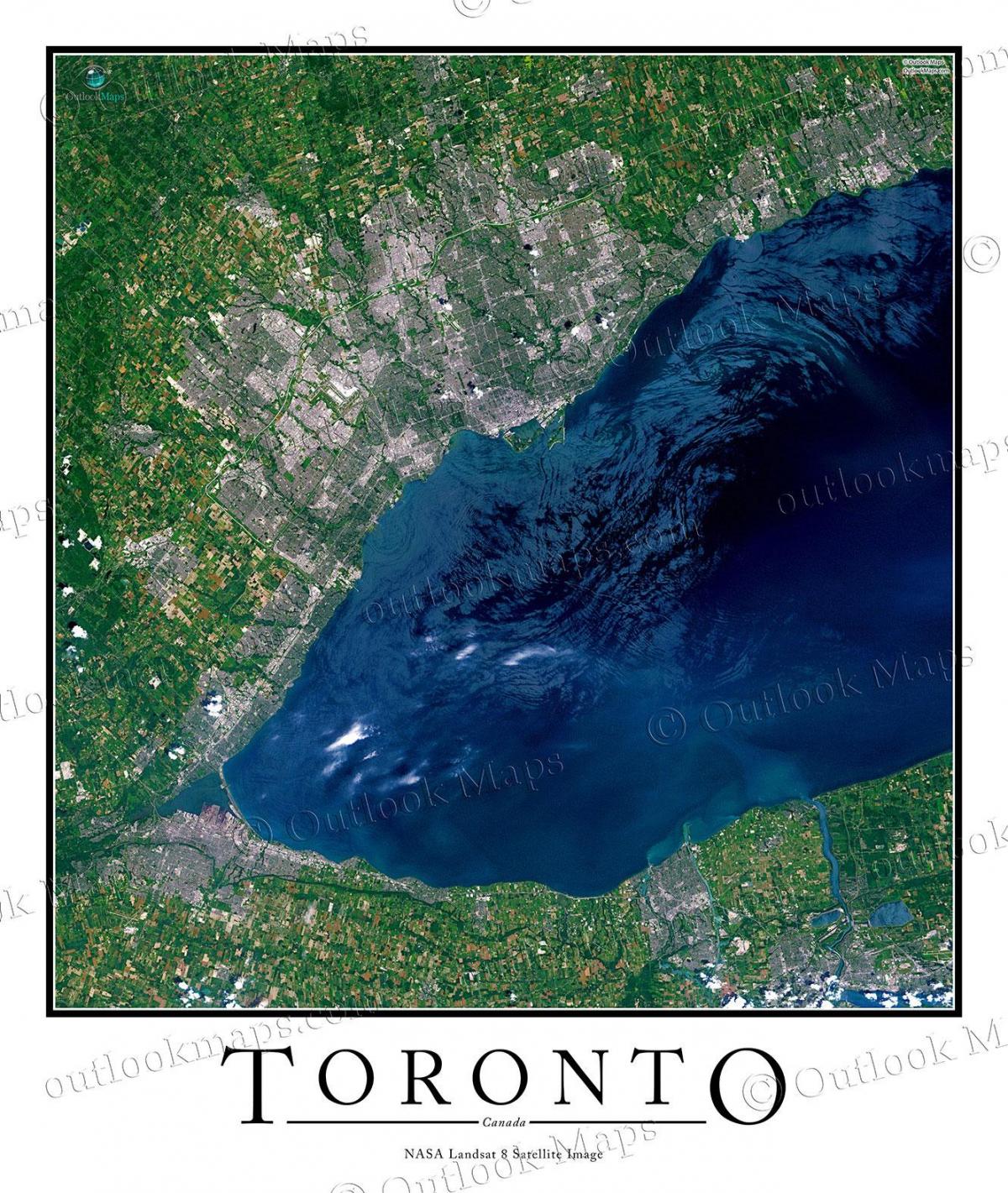Carte Toronto lac Ontario satellite
