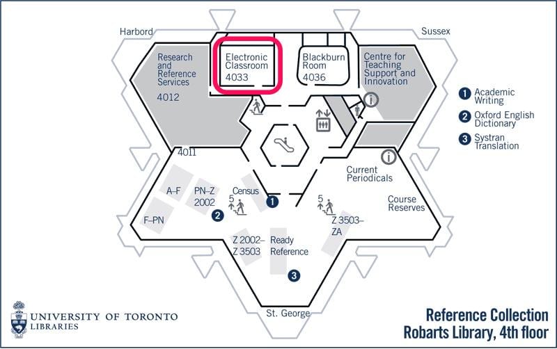 Carte université de Toronto Bibliothèque de Robarts classe électronique