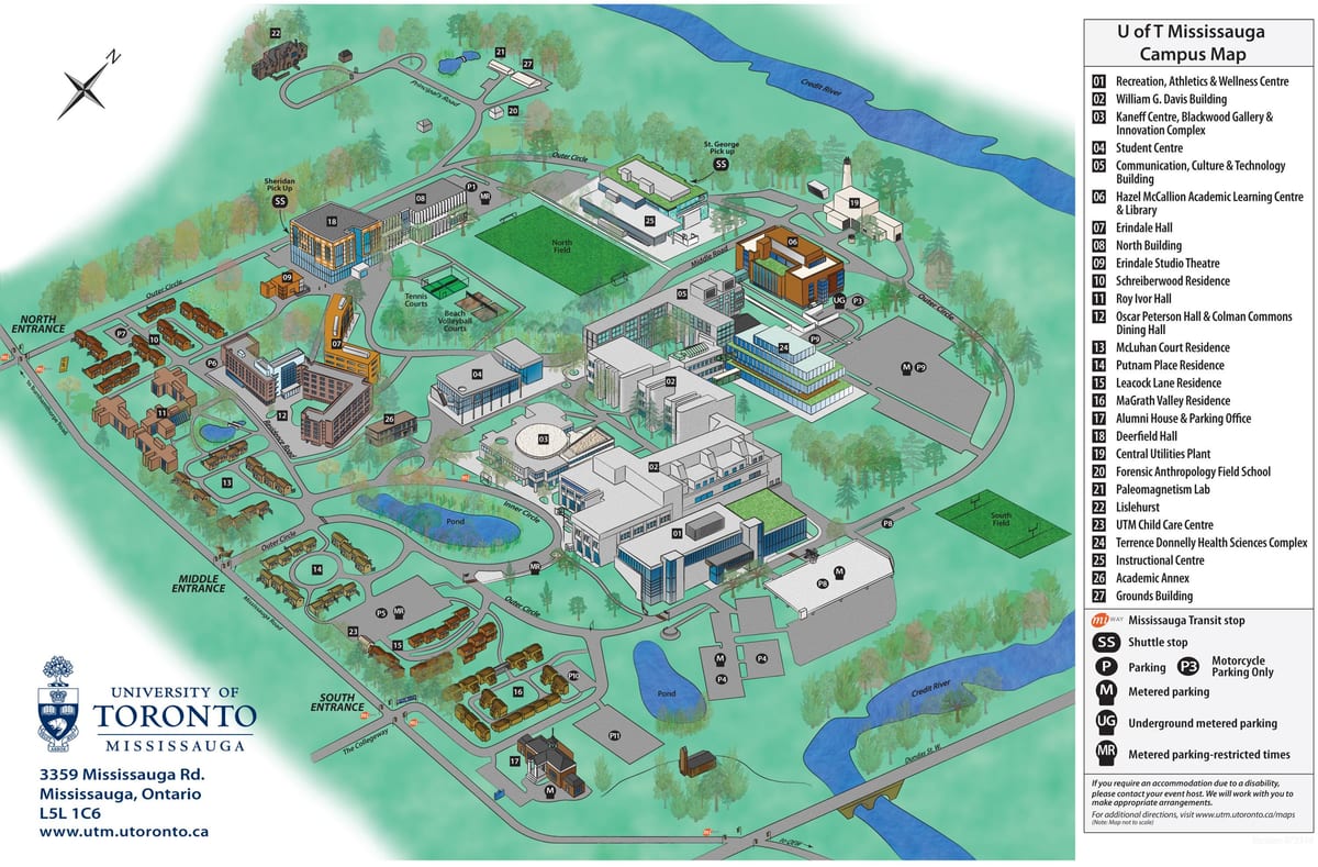 Carte université de Toronto Mississauga campus