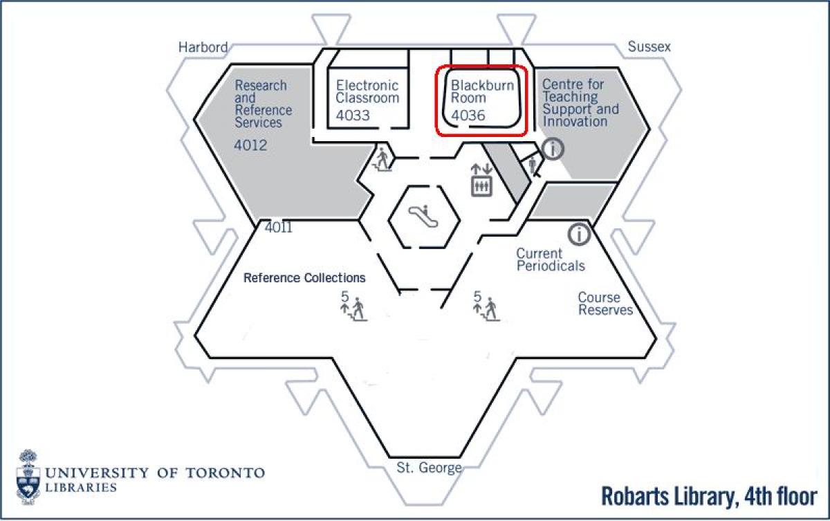 Carte université de Toronto Bibliothèque de Robarts salle blackburn