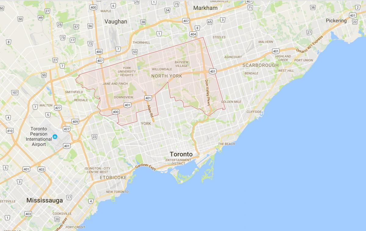 Carte Uptown Toronto district de Toronto