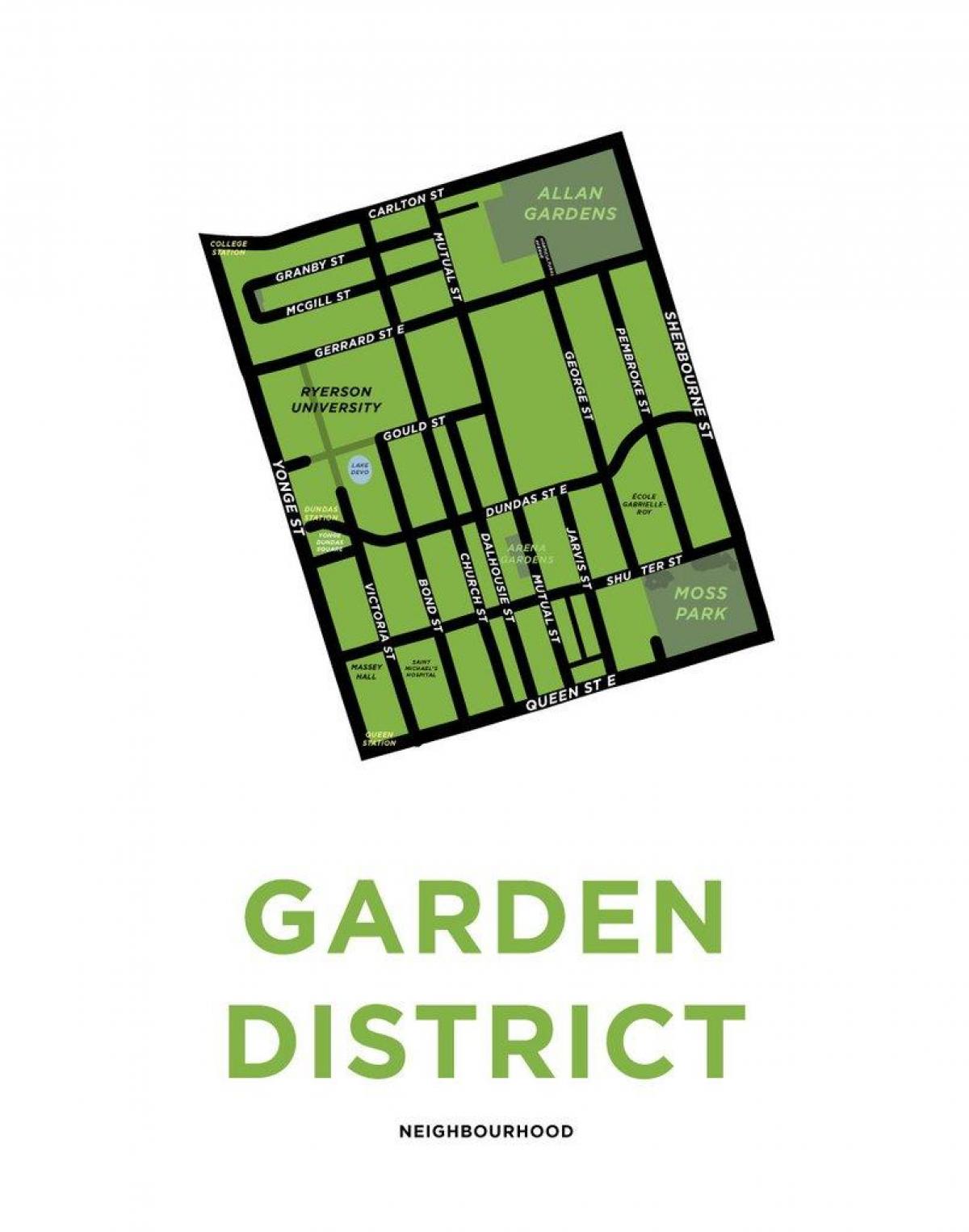 Carte vue d'ensemble Garden District Toronto