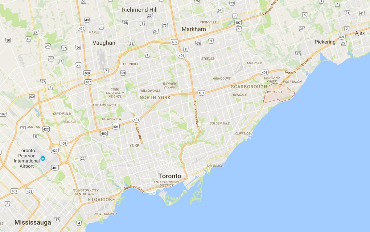 Carte West Hill district de Toronto