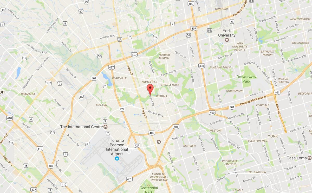 Carte West Humber-Clairville quartier Toronto