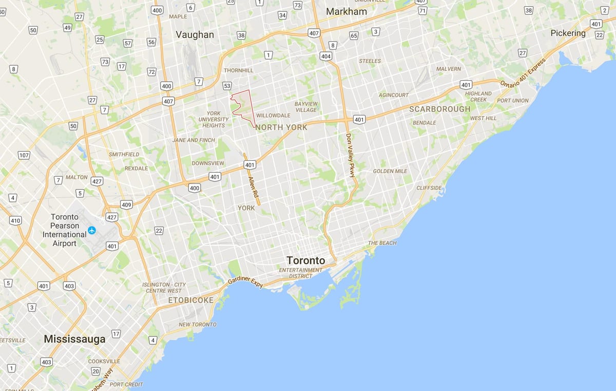 Carte Westminster–Branson district de Toronto