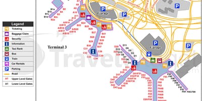 Carte aéroport international Pearson Toronto