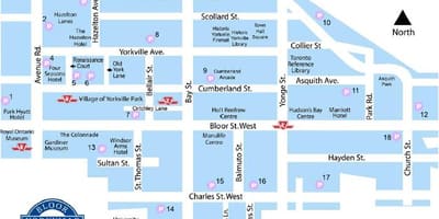 Carte Bloor Yorkville métro