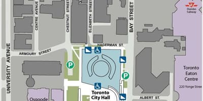 Carte hôtel de ville de Toronto