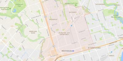 Carte Islington-City Centre West quartier Toronto