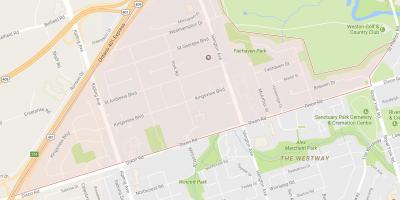 Carte Kingsview Village quartier Toronto