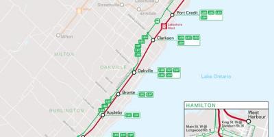 Carte ligne Lakeshore West Go Transit