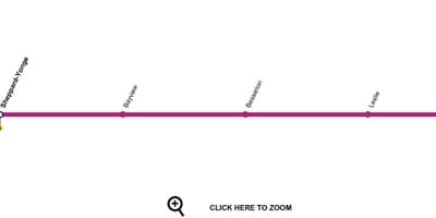 Carte métro Toronto ligne 4 Sheppard