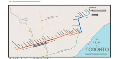Carte métro Toronto ligne 5 Eglinton