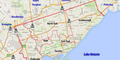 Carte municipalités Toronto