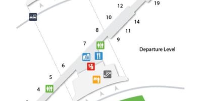 Carte niveau départs aéroport Buffalo Niagara