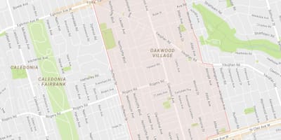 Carte Oakwood–Vaughan quartier Toronto