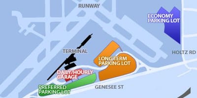 Carte parking aéroport Buffalo Niagara