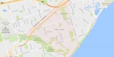Carte Port Union quartier Toronto