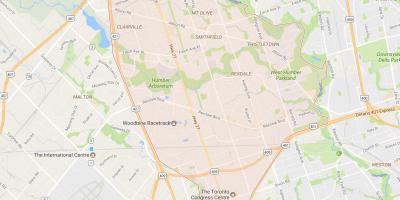 Carte Rexdale quartier Toronto