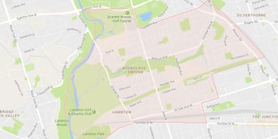 Carte Rockcliffe–Smythe quartier Toronto