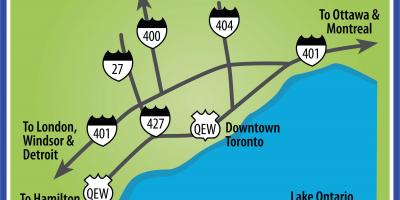 Carte routes Toronto