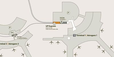 Carte station de train aéroport Pearson Toronto