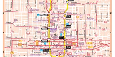 Carte stations métro centre ville Toronto