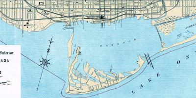 Carte Toronto Harbour 1906