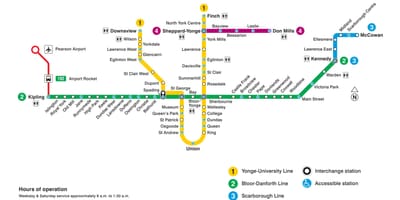 Carte Toronto TTC métro