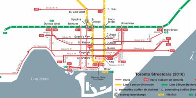 Carte tramway de Toronto