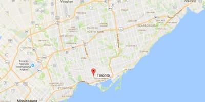 Carte Trinity–Bellwoods district de Toronto