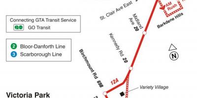 Carte TTC ligne bus 12 Kingston Rd Toronto