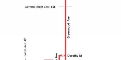 Carte TTC ligne bus 31 Greenwood Toronto