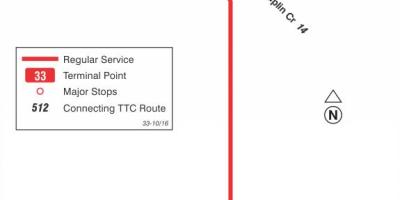 Carte TTC ligne bus 33 Forest Hill Toronto
