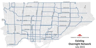 Carte TTC réseau de bus de nuit