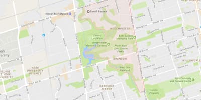 Carte Westminster–Branson quartier Toronto